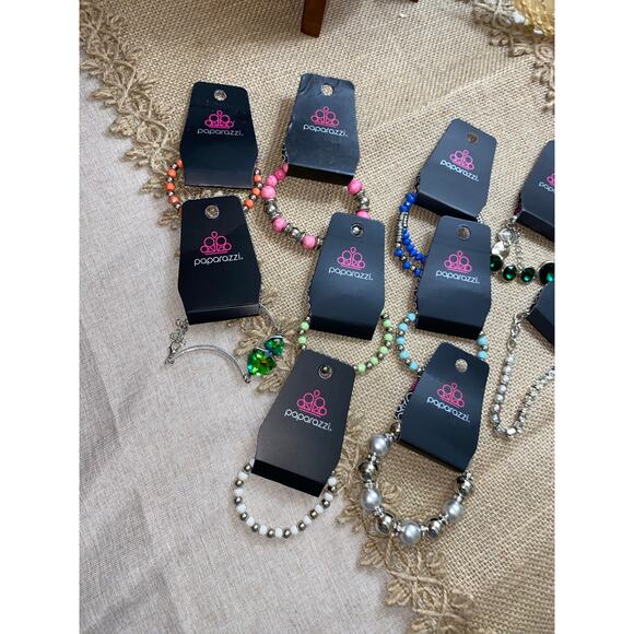 NWT 10 Bracelets Paparazzi Fashion Jewelry Lot Silver Mixed Colors - Picture 3 of 5